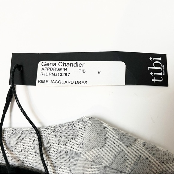 Tibi NWT Rime Jacquard Dress 6 gray leopard neutral fit flare mini cocktail - Picture 8 of 13